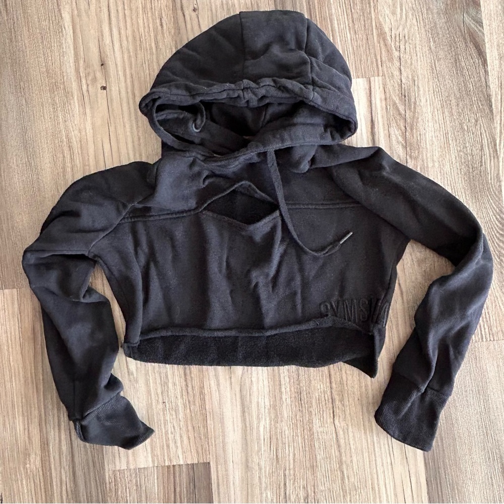 Gymshark Cropped Black Hoodie